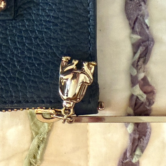 Navy Kate Spade Black Leather Studded Clutch - Picture 2 of 8